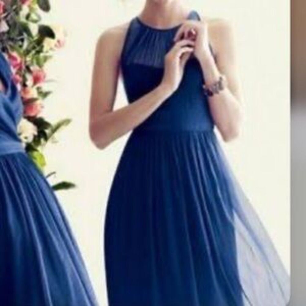 J. Crew | NWT Megan 100% Silk Cocktail Bridesmaid Dress in Navy | 6 Petite